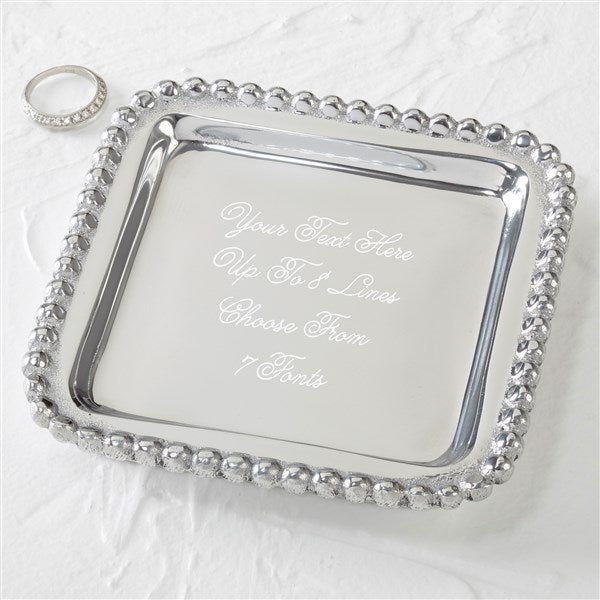 Mariposa® String of Pearls Engraved Message Square Jewelry Tray  - 41008