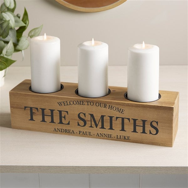 Family Market Personalized Wood Candle Holder  - 41035