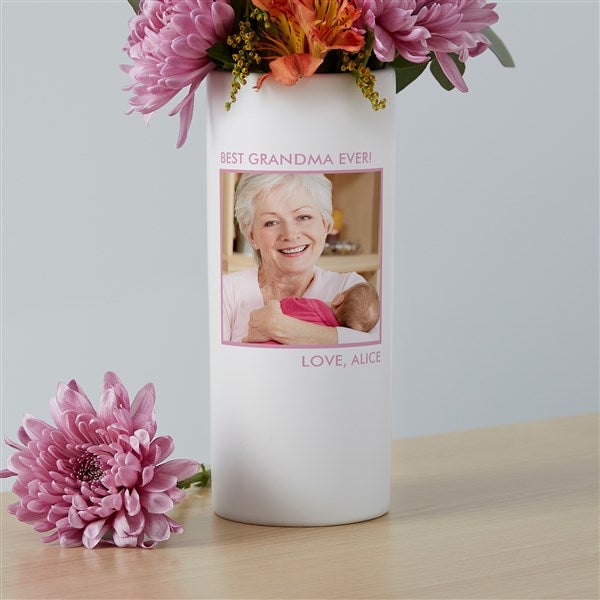 Personalized White Photo Vase for Grandma - Picture Perfect - 41077