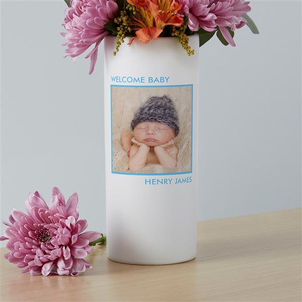 Picture Perfect Personalized Baby Photo White Vase  - 41078