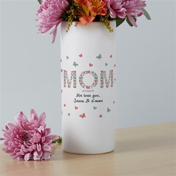 Butterfly Mom philoSophie&#39;s® Personalized White Flower Vase - 41089
