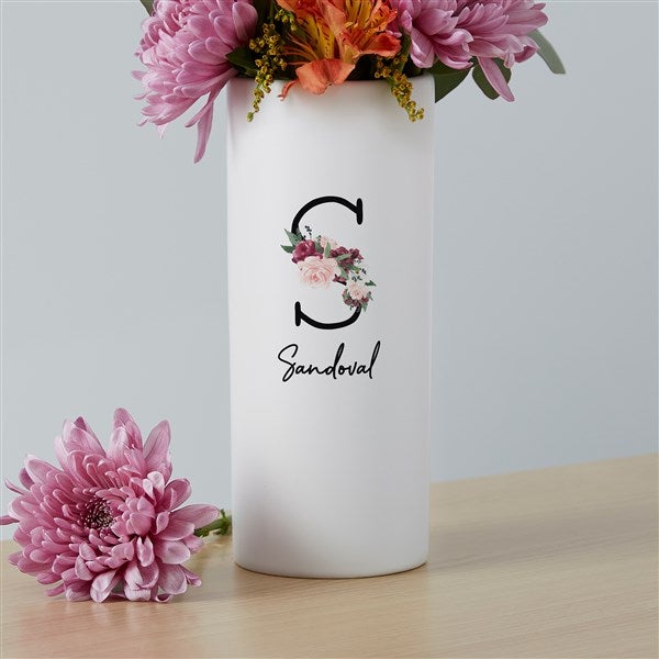 Wine Colorful Floral Personalized White Flower Vase