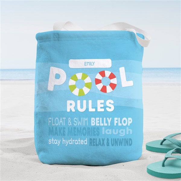 Pool Welcome Personalized Beach Canvas Tote Bags  - 41110