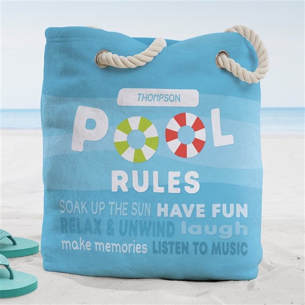 Pool Welcome Personalized Beach Canvas Tote Bags  - 41110