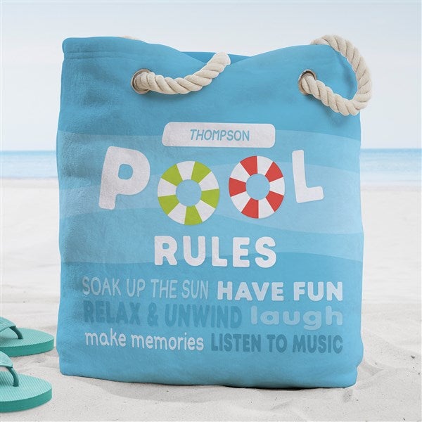 Pool Welcome Personalized Beach Bag Large