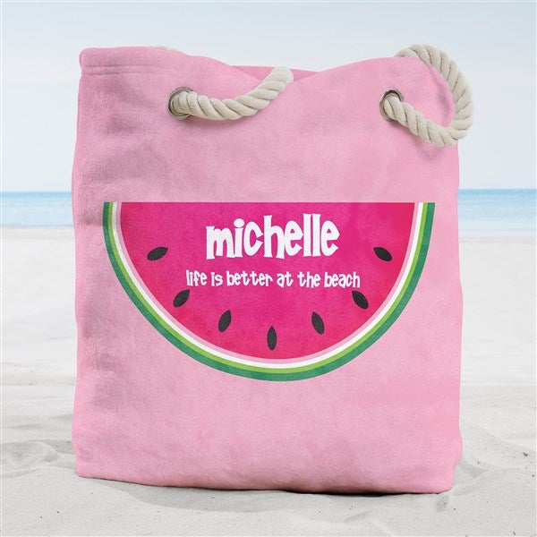 Slice of Summer Personalized Terry Cloth Beach Bag Large