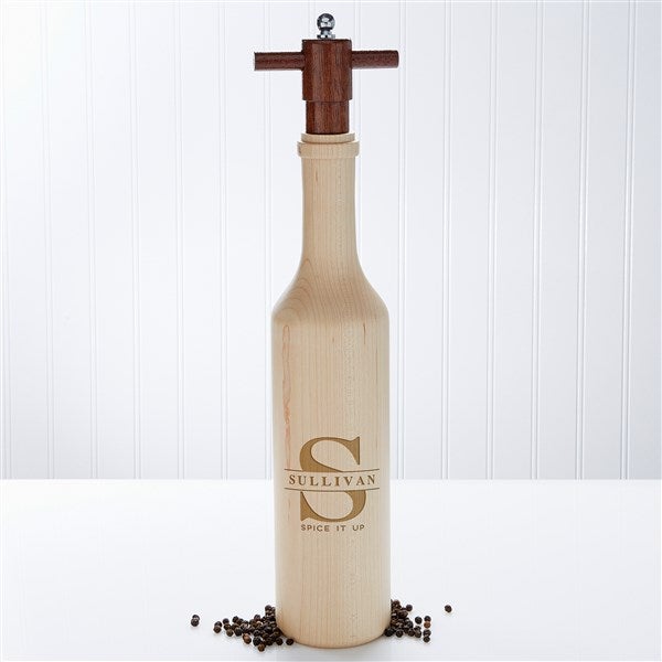 Engraved Maple Pepper Mill - Lavish Last Name - 41120