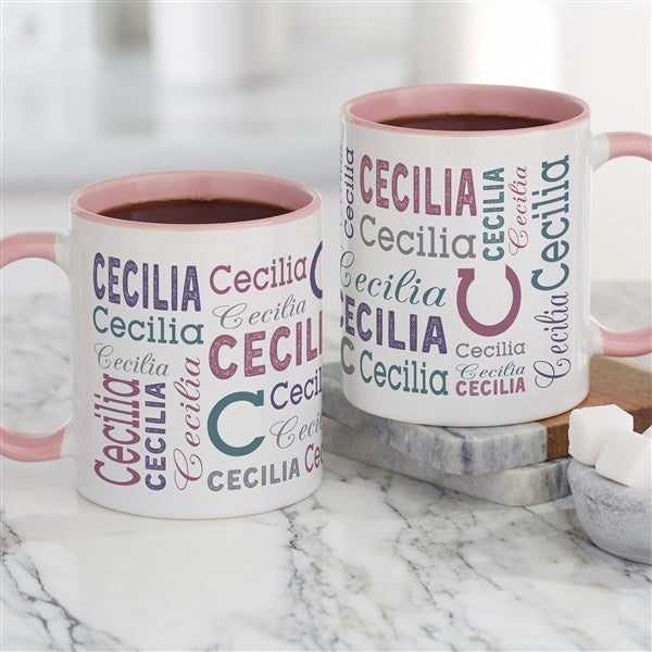 Repeating Name Personalized Coffee Mugs  - 41122