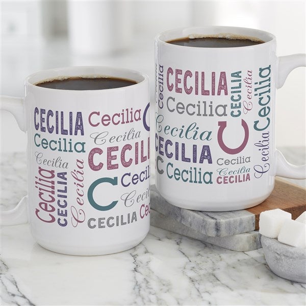 Repeating Name Personalized Coffee Mugs  - 41122