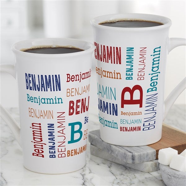 Repeating Name Personalized Coffee Mugs  - 41122