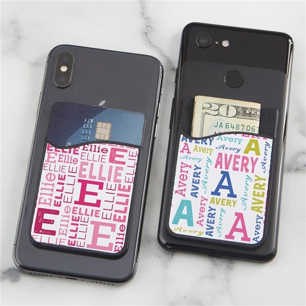 Repeating Name Personalized Cell Phone Wallet  - 41136