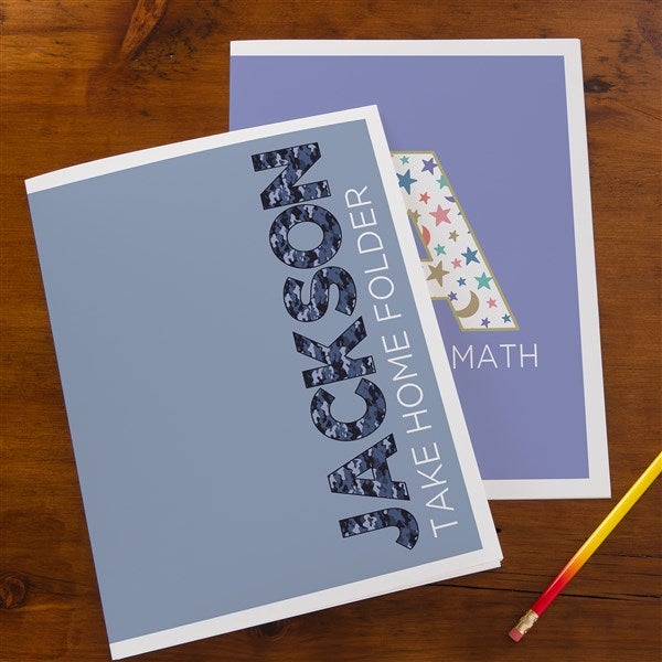 Pop Pattern Personalized Folders - Set of 2  - 41154