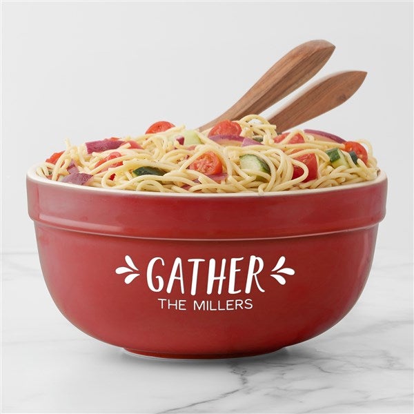 Personalized Ceramic Serving Bowl - Gather & Gobble - 41162