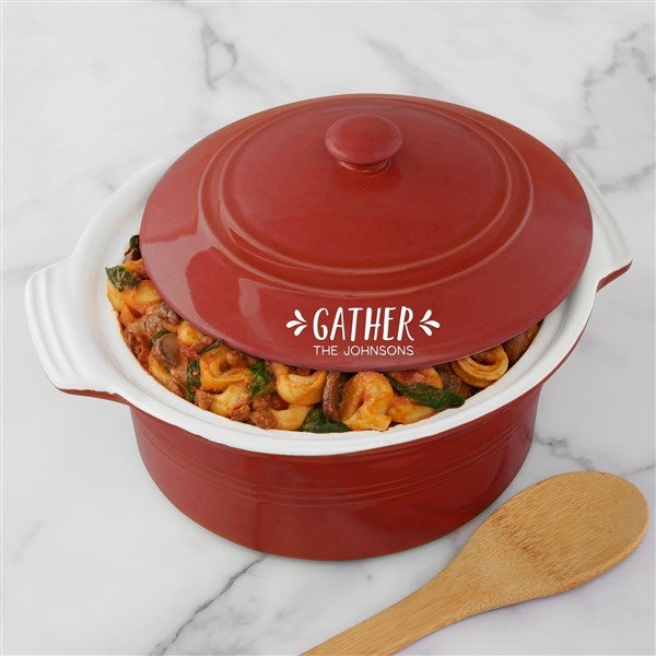 Gather & Gobble Personalized Round Casserole With Lid  - 41169