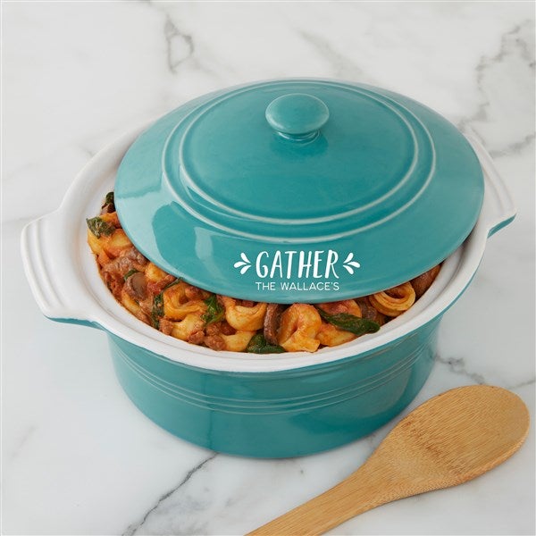 Gather & Gobble Personalized Round Casserole With Lid  - 41169