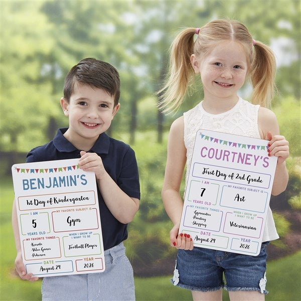 First Day Of School Photo Personalized Dry Erase Sign  - 41170