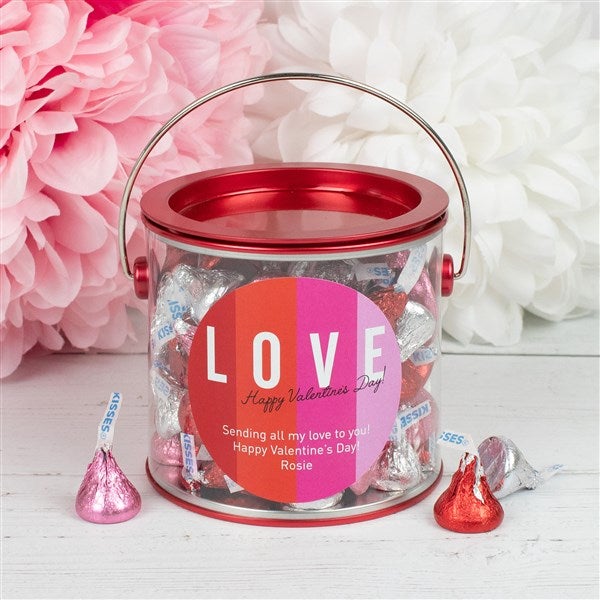 Valentine's Day Love Personalized Paint Can with Hershey Kisses - 41172D