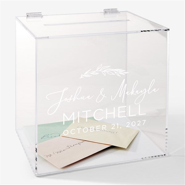 Elegant Couple Personalized Acrylic Card Box  - 41243