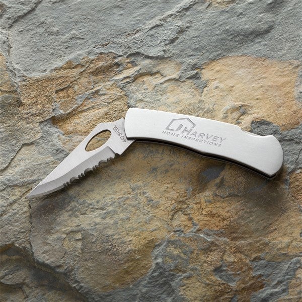 Personalized Logo Silver Pocket Knife - 41250