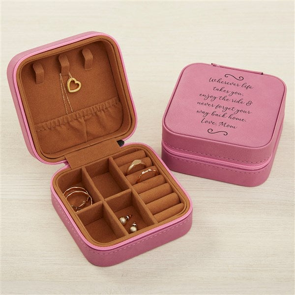 Personalized Leatherette Jewelry Case - Write Your Own Message - 41254