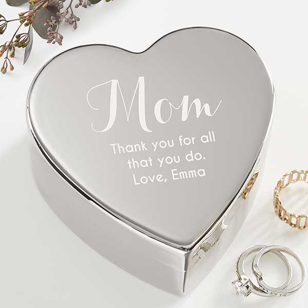 Personalized Silver Heart Keepsake Box - To My Mother - 41266