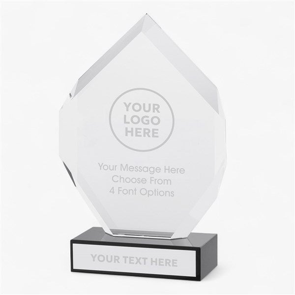 Personalized Logo Glass Geometric Flame Award  - 41285