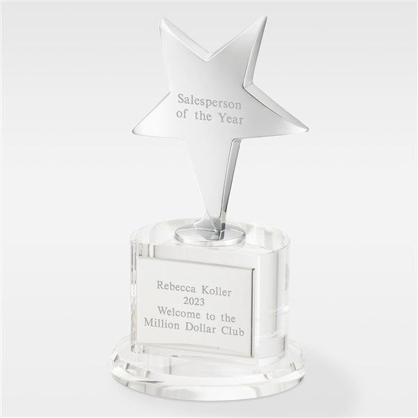 Engraved Crystal and Silver Star Recognition Award  - 41301