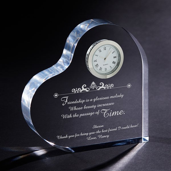 Personalized Heart Shaped Clock With Friendship Verse - 4132
