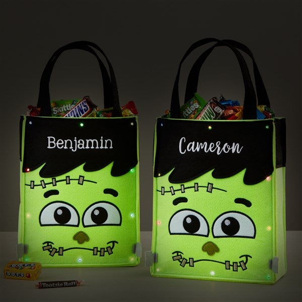 Frankie Embroidered Light Up Halloween Treat Bag