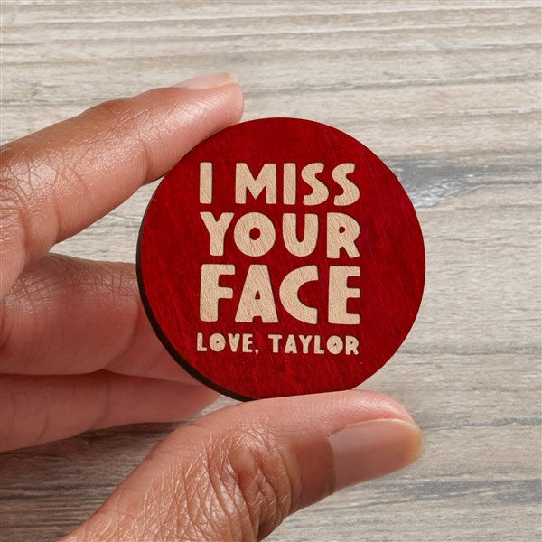 I Miss You Personalized Wood Pocket Token - 41385