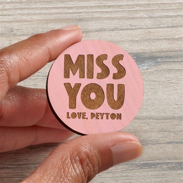 I Miss You Personalized Wood Pocket Token - 41385