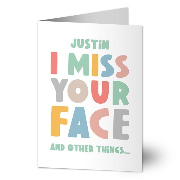 I Miss You Personalized Greeting Card - 41396