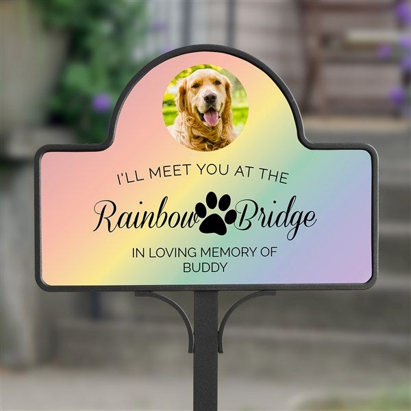 Rainbow Bridge Pet Memorial Personalized Photo Magnet Sign  - 41427