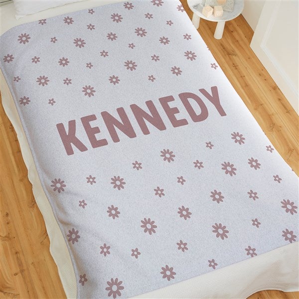 Retro Daisy Personalized Blanket  - 41440