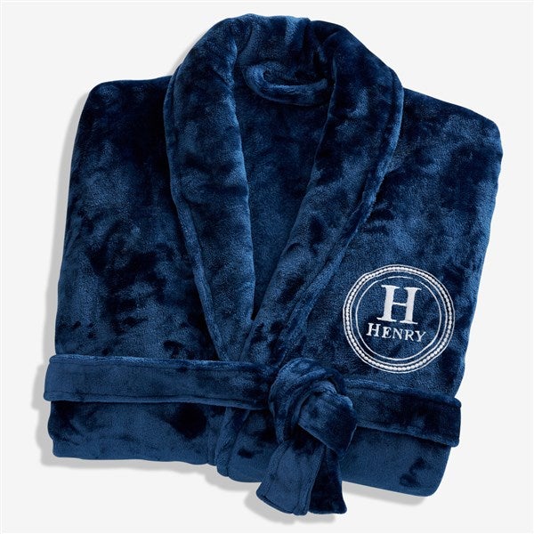 Embroidered Fleece Robes - Gentleman's Seal - 41449