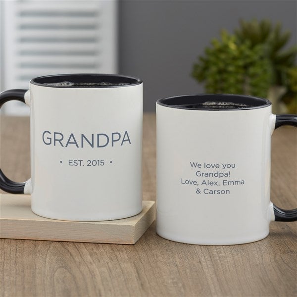 Grandma & Grandpa Established Personalized Coffee Mugs - 41465
