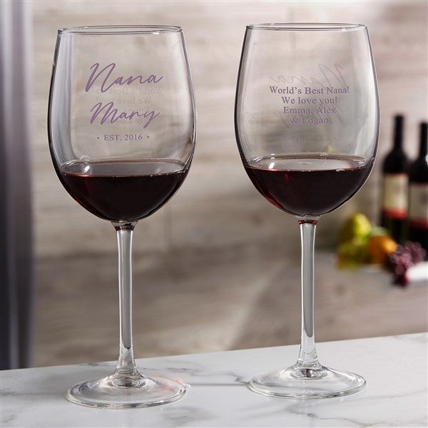 Grandma & Grandpa Established Personalized Wine Glass Collection - 41471