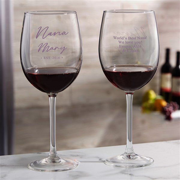 Grandma & Grandpa Established Personalized Wine Glass Collection  - 41471