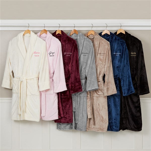Grandma & Grandpa Established Embroidered Fleece Robes