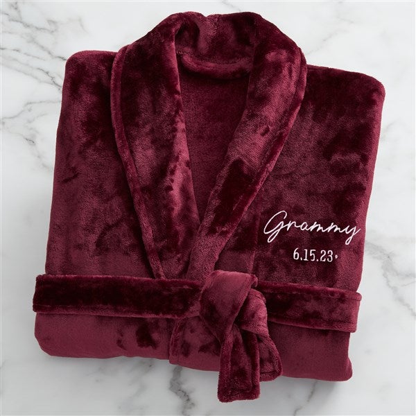 Grandma & Grandpa Established Embroidered Fleece Robes  - 41474