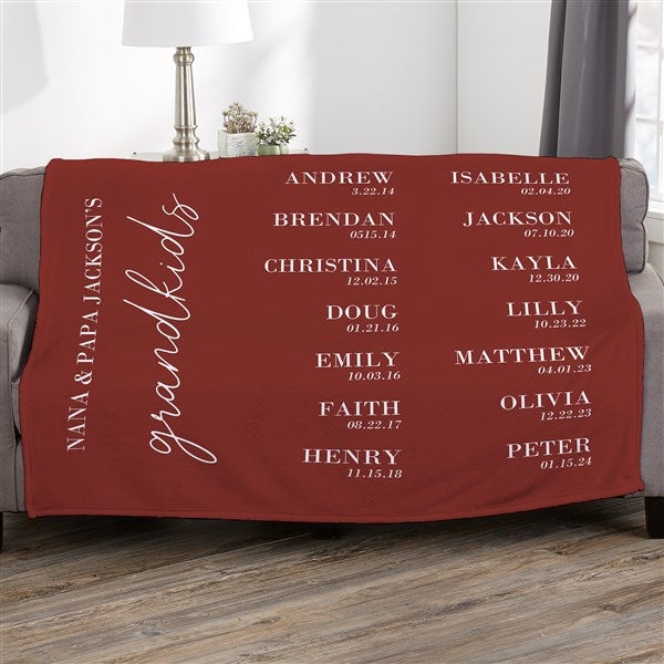 Grandchildren Birthdate Personalized Blankets - 41483