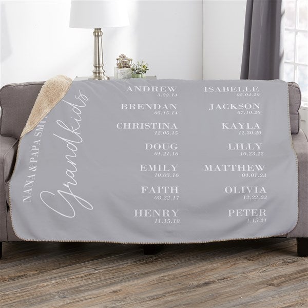 Grandchildren Birthdate Personalized Blankets - 41483