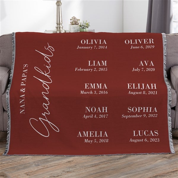Grandchildren Birthdate Personalized Blankets - 41483