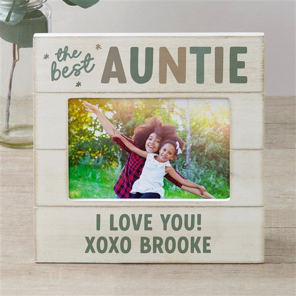 The Best Auntie Personalized Shiplap Picture Frame  - 41492