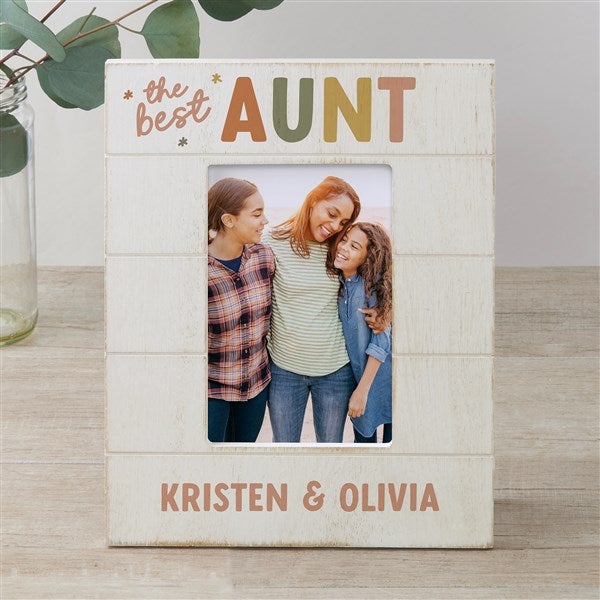 The Best Auntie Personalized Shiplap Picture Frame  - 41492