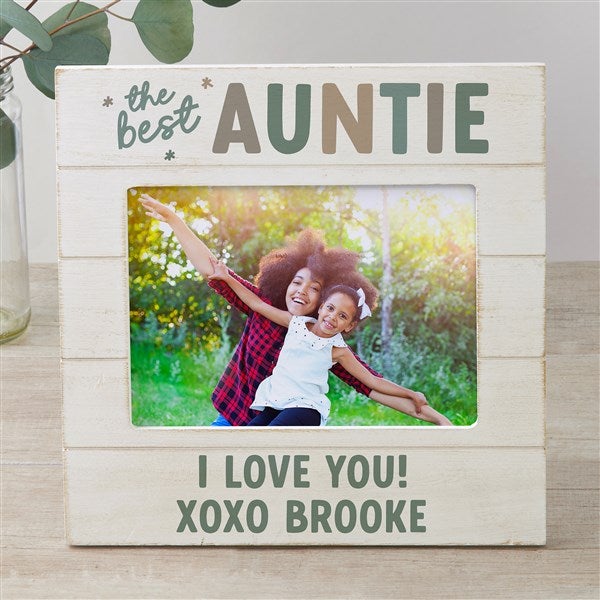 The Best Auntie Personalized Shiplap Picture Frame  - 41492