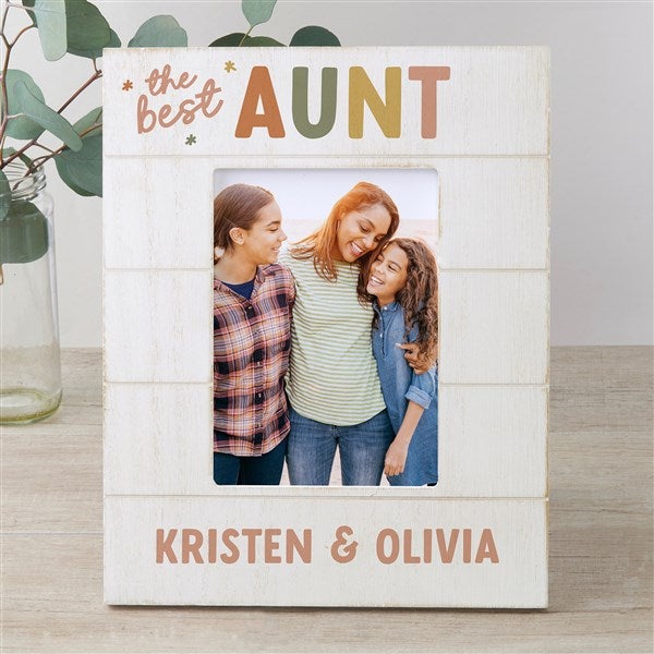 The Best Auntie Personalized Shiplap Picture Frame  - 41492