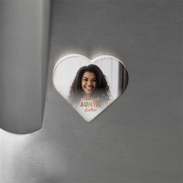 The Best Auntie Wood Heart Photo Magnet - 41496