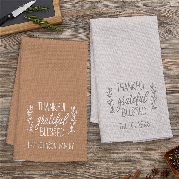 Thankful Grateful Blessed Personalized Hand Towel  - 41514