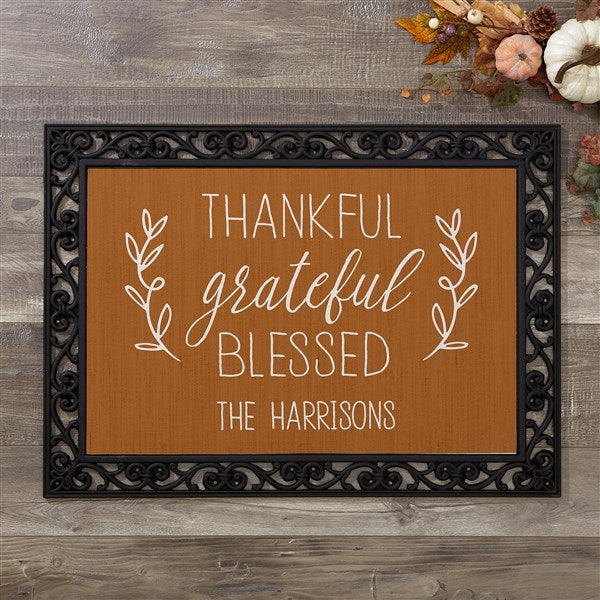 Thankful Grateful Blessed Personalized Doormats  - 41516